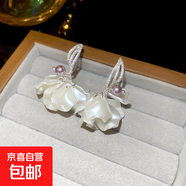 手工繞線(xiàn)山茶花瓣耳釘女歐美個(gè)性夸張耳環(huán)時(shí)尚氣質(zhì)耳飾小眾高級感 銀針-銀色