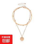 復(fù)古埃及風(fēng)金色蛇骨鏈條多層疊戴太陽花吊墜項(xiàng)鏈個(gè)性夸張鎖骨鏈女 金色