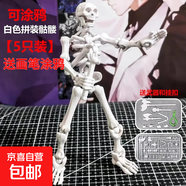 白骷髏可動(dòng)人偶幸運(yùn)13多關(guān)節(jié)兵人diy變形可涂鴉男孩拼裝玩具 5個(gè)白色骷髏兵+20武器+畫(huà)筆 13厘米高