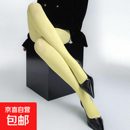 1雙裝80D彩色打底襪萬(wàn)圣節圣誕節糖果色女生派對連褲襪 黃色 1條