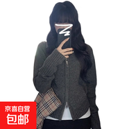秋冬2025新款加厚針織外套女純色拉鏈開(kāi)衫毛衣外穿內(nèi)搭上衣 深灰色 均碼