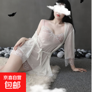 情趣內衣睡裙制服女透視誘惑吊帶性感蕾絲襪丁字褲戰旗袍情趣套裝 白色 M