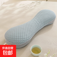 新款涼豆豆蕎麥枕頭夏季涼感護(hù)頸椎定型枕助睡眠硬枕 涼感頸椎枕-蘭 17x53cm一只