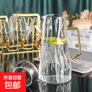 玻璃冷水壺耐高溫防爆涼白開水瓶大容量家用一壺四杯 樹皮壺透明一壺四杯 1800ml