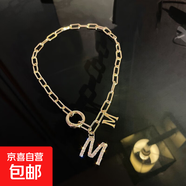 鈦鋼三角形小方塊項鏈女小眾設計感衛(wèi)衣鏈個性嘻哈甜酷風氣質(zhì)項飾 14#金色。字母鏈