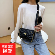 2025新款包包女斜網(wǎng)紅夏季單肩包挎包女小眾設(shè)計(jì)感鏈條繡線子母包 白色