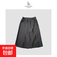 2025夏極簡(jiǎn)風(fēng)科技牛仔面料200克女士七分品質(zhì)牛仔裙褲 牛仔黑 L 116-130斤，褲長(zhǎng)76