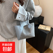 2025迷你個性印花手提包時尚撞色拼接包手拎菜籃子包外貿(mào)手提包女 GD藍(lán)色