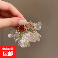 銀針珍珠花朵貝殼長(cháng)款流蘇耳環(huán)情人節禮物送禮耳墜高級感耳飾批發(fā) 15#銀針-金色貝殼