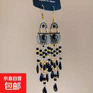 亞克力滴油橢圓形水滴流蘇耳鉤復(fù)古民族風(fēng)耳環(huán)時(shí)尚小眾設(shè)計(jì)感耳飾 耳鉤-黑色