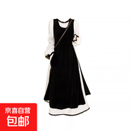 日系復古氛圍感穿搭甜美兩件套裝連衣裙女2025春冬新款小個(gè)子長(cháng)裙 黑色 XL