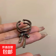 輕奢蝴蝶開(kāi)口冷淡風(fēng)戒指女組合套裝甜酷辣妹風(fēng)網(wǎng)紅感 芭蕾少女槍黑色戒指