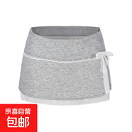 蝴蝶結(jié)蕾絲拼接半身裙女夏季防走光辣妹包臀短裙灰色高腰a字裙子 灰色 S