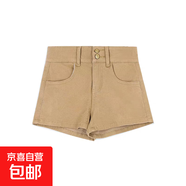 小個(gè)子卡其色低腰美式辣妹牛仔短褲夏季新款直筒顯瘦休閑緊身熱褲 卡其-911 M