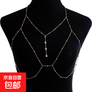 歐美飾品辣妹沙灘流蘇比基尼身體鏈夏季休閑腰鏈女 身體鏈金色
