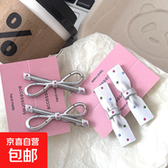 1個(gè)裝仿金屬彩色波點(diǎn)銀色蝴蝶結(jié)甜美可愛發(fā)卡甜酷劉海側(cè)邊發(fā)夾 隨機(jī)1個(gè)裝彩色波點(diǎn)銀色蝴蝶結(jié)