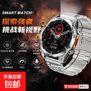 【配備照明系統】多功能戶(hù)外運動(dòng)手表跑步戶(hù)外游泳氣壓海拔防水登山黑科技多功能腕表 堅固耐用+適應各種戶(hù)外極限運動(dòng)-銀鋼