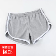 純色運動(dòng)短褲女休閑熱褲寬松夏外穿高腰三分闊腿褲內穿睡褲打底褲 J01簡(jiǎn)約褲-灰色  3XL