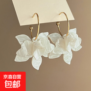 波西米亞水滴羽毛米珠流蘇耳環(huán)小眾情人節(jié)禮物耳墜輕奢民族風(fēng)耳飾 26#銀針-白色