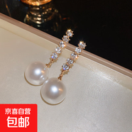 銀針大珍珠圓圈耳環(huán)時(shí)尚小眾夸張氣質(zhì)高級感耳釘法式復古百搭耳飾 11#銀針-金色珍珠