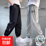 兒童裝男童夏季冰絲防蚊褲2025新款中大童長(cháng)褲小男孩薄款空調褲潮 BBE-D040【黑色】 130