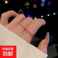 店主墻推顯白鍍玫瑰金戒指女ins輕奢感精致鑲鋯石簡(jiǎn)約指環(huán) 波浪鋯石戒指