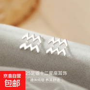 S925純銀12十二星座耳釘男女個(gè)性百搭設計感耳環(huán)耳飾歐美跨境爆款 【水瓶座】 無(wú)規格