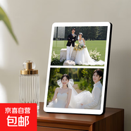 【影樓同款直銷(xiāo)】婚紗照相框擺臺三宮格洗照片定制高級感沖印相片打印做成水晶相冊輕奢結婚紀念日情侶 二宮格-豎款27*18cm 大韓-極簡(jiǎn)無(wú)邊框晶瓷畫(huà)心