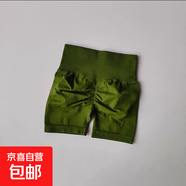 性感辣妹高腰三分瑜伽蜜桃臀健身舞蹈緊身短褲顯瘦高彈收腹外穿女 抹茶綠 L