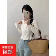設(shè)計(jì)感鏤空短款紅色開衫女夏季薄款外搭修身顯瘦防曬針織長袖上衣 白色 均碼 推薦85-135斤