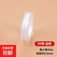 手串繩彈力線水晶串珠手鏈牛筋穿珠子文玩扁絲線松緊耐磨皮筋繩子 透明色 10m 直徑0.8mm