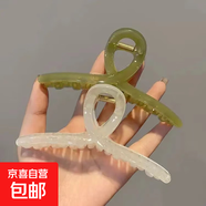 【送女友】超值多件套發(fā)夾亞克力發(fā)圈高馬尾山茶花心發(fā)飾 2件套【13cm綠色+白色】/