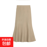 黑色高級感氣質(zhì)小眾魚(yú)尾裙半身裙女秋季高腰修身顯瘦包臀裙長(cháng)裙子 1663卡其 L  【建議111斤-120斤】