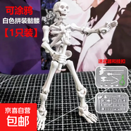 白骷髏可動(dòng)人偶幸運(yùn)13多關(guān)節(jié)兵人diy變形可涂鴉男孩拼裝玩具 1個(gè)白色骷髏兵+4武器 13厘米高