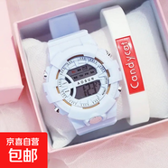 夜光數顯馬卡龍手表學(xué)生黨小眾森系獨角獸韓版原宿學(xué)生手表 淺藍