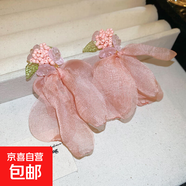 銀針花瓣網(wǎng)紗水晶流蘇耳釘粉色甜美海邊度假風(fēng)耳環(huán)氣質(zhì)時(shí)尚耳飾女 3#銀針-粉色