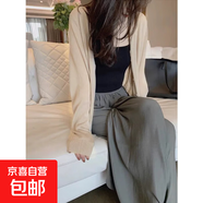 【法式披肩】防曬衣女裝寬松薄外套開衫長袖冰絲針織衫空調(diào)罩衫 71杏色 均碼