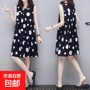 大碼女裝胖mm夏裝2025新款寬松顯瘦斑點(diǎn)連衣裙加肥透視連衣裙女裝 黑色 D169 L 建議105-120斤