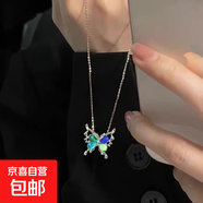 高回頭率高顏值少女蝴蝶結(jié)頸鏈項鏈氣質(zhì)設(shè)計小眾鎖骨鏈ins 深色彩鉆蝴蝶項鏈