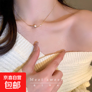 韓國氣質(zhì)愛心蝴蝶珍珠流蘇項(xiàng)鏈小眾時(shí)尚高級(jí)感鎖骨鏈百搭項(xiàng)飾批發(fā) 1#項(xiàng)鏈-金色（真金電鍍）
