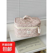 跨境燈芯絨粉色滿面碎花化妝包多功能旅行便攜小清新ins 風(fēng)收納包 燈芯絨滿面碎花（粉色）【化妝包】