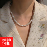 珍珠復古項鏈女ins冷淡風(fēng)脖頸鏈輕奢小眾設計2022年新款潮鎖骨鏈 8mm珍珠項鏈