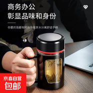 新款玻璃杯商務(wù)防爆把手大容量手柄辦公室泡茶水杯防摔男女杯子 活動(dòng)商務(wù)黑【兩款隨機發(fā)】 500ml