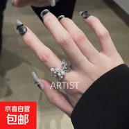 輕奢蝴蝶開(kāi)口冷淡風(fēng)戒指女組合套裝甜酷辣妹風(fēng)網(wǎng)紅感 珍珠蝴蝶戒指