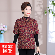 媽媽半袖棉服馬甲中老年人女裝秋冬夾棉駝絨棉衣馬夾奶奶中袖坎肩 9號色 4XL (建議140-155斤)