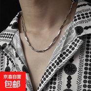 菱形男高街飾品高級感男士男生配飾小眾頸鏈百搭瓜子鏈 菱形鈦鋼鏈-（55cm長(cháng)）