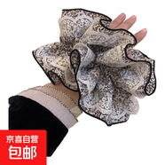 蕾絲小碎花大腸發(fā)圈復(fù)古法式高級(jí)感裙邊花苞兒童頭發(fā)圈韓系秋冬女 新中式  白色蕾絲