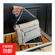 跨境2025女包時(shí)尚單肩包韓版斜挎包手提包功能女包大容量包通勤包 灰色