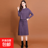 春秋裝2025年新款女裝針織連衣裙氣質(zhì)洋氣時(shí)尚套裝兩件套早秋裙子 959紫色 S  【建議80斤-95斤】