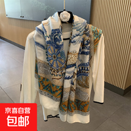 小格子亞麻圍巾女夏季2024新款防曬大方巾薄款絲巾空調房外搭披肩 mzf-061 130*130cm